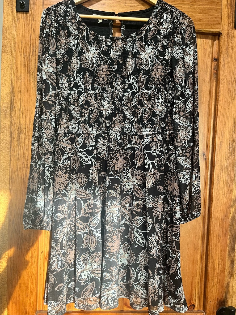 Maurices Black, Cream and Brown Floral Dress
